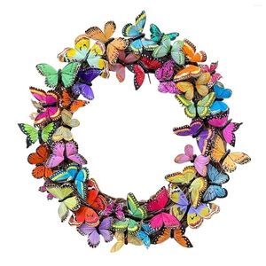 Fleurs décoratives petites couronnes de brindilles beaux papillons pour décoration de porte de printemps