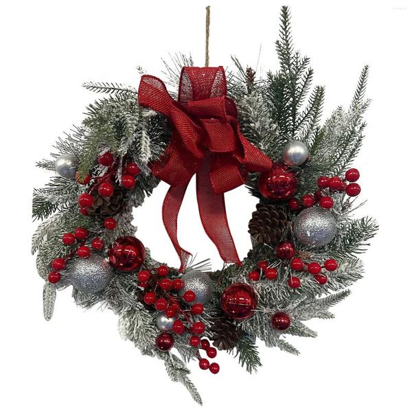 Fleurs décoratives Snowflake Wreath Christmas Flower Ring Jour Day Decorations Outdoor Decoration Porte suspendue DÉCORD