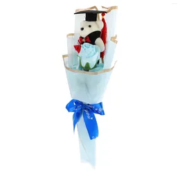 Fleurs décoratives savon fleur Banquet avec ours Chic diplômés cadeau Figurine début présente cadeaux de remise des diplômes