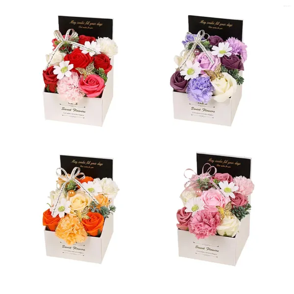 Fleurs décoratives Fleur de savon Rose parfumée Oeillet réaliste Artificiel pour la journée des enseignants Activités d'entreprise Anniversaire Amoureux de mariage