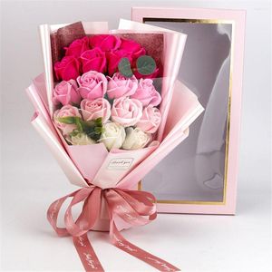 Fleurs décoratives Soap Rose Flower Birthday Presents for Women Cadeaux maman Forever Artificiel Bouquet