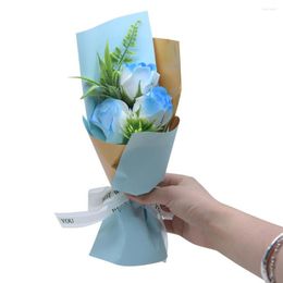 Decoratieve bloemen Soap Rose Flower Bouquet Valentijnsdag Gift voor Fridend Holding Artificial Festival Home Decorations