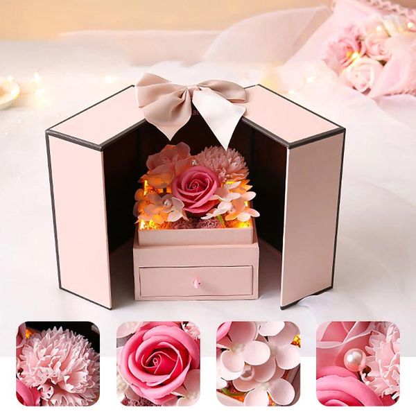 Flores decorativas Jabón Rose Flower Regalo Regalo Bouquet Joyería Valentín Día de San Valentín Moda y muebles para el hogar simples 2024 Artífico