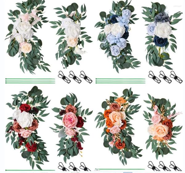 Flores decorativas colgante de pared para sofá, flor Artificial de seda, peonía, rosa, vid, decoración de dormitorio, rosas rojas, guirnalda de plantas verdes