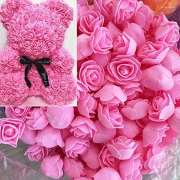 Decoratieve bloemen Speciaal prijsschuim Rose 50/100/200 Pack 3,5 cm kunstmatige bloemkop Diy Bear Decoration Pe Valentijnsdag