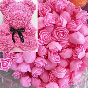 Decoratieve bloemen Speciaal prijsschuim Rose 50/100/200 Pack 3,5 cm kunstmatige bloemkop Diy Bear Decoration Pe Valentijnsdag