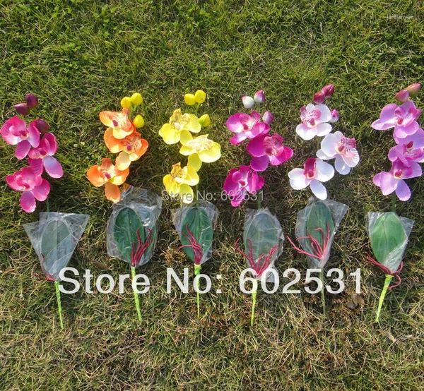 Fleurs décoratives spr 10 pcs belles fleurs de soie artificielle mitique orchidée papillon décoration 6 couleurs disponibles