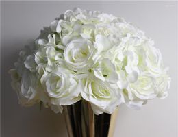 Flores decorativas SPR-! 10 unids/lote boda camino plomo flor artificial bola mesa centro de mesa bolas decoración
