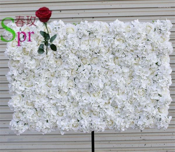 Flores decorativas SPR 10 unids/lote blanco hortensia artificial Rosa flor pared boda telón de fondo arco camino de mesa decoración