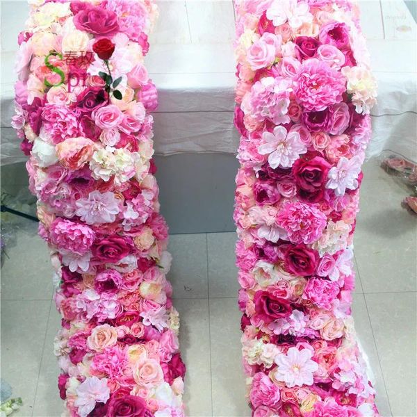 Flores decorativas Spr 1and2m 30 cm de ancho Boda Pequeña Arch Flower Table Tribinador de la pared STABLE FATTROP ARTIFICAL MÁS.