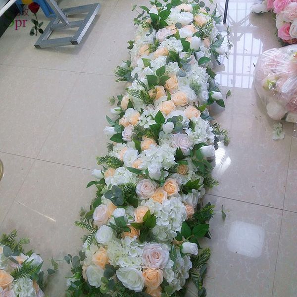 Fleurs décoratives SPR 2M 40cm largeur Occasion de mariage fleur mur scène toile de fond artificielle chemin de Table arc Floral en gros