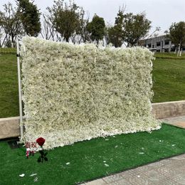 Fleurs décoratives SPR 4 8 pieds enroulables, mur de fleurs en soie, décor de mariage, toile de fond, panneaux blancs, décoration artificielle