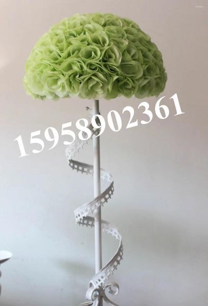 Fleurs décoratives SPR 50 cm 2 pcs/lot boule de fleur de soie artificielle de mariage en plastique intérieur-vert clair-boule de baiser-1 pièces 2 pièces boules