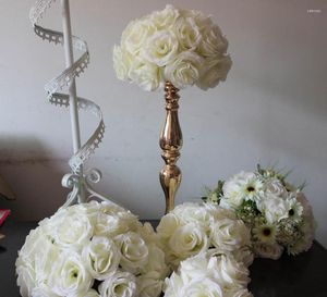 Fleurs décoratives SPR 55cm 2 pièces boule de roses artificielles en soie, décoration de mariage, couleur ivoire-2023 Ly Design