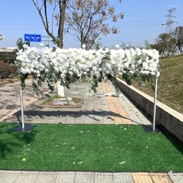 Flores decorativas spr arranjo de flores artificiais recepção lua palco pano de fundo arco de casamento para corredor de mesa