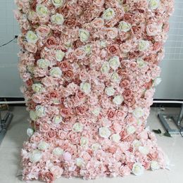 Flores decorativas SPR Flor de rosa artificial Pared enrollada Base de tela Ocasión de boda Arreglo de fondo Decoraciones