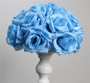 Flores decorativas SPR Bride Holding-sky Blue-15cm 10pcs Wedding Kissing Flower Ball Party Decoraion El Arcade Adornos