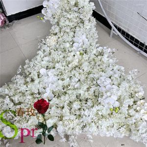 Fleurs décoratives Spr personnalisées pour le mariage Panneau en plastique blanc rose bleu Rose Rose Rose Mur de fleur artificielle Retard floral