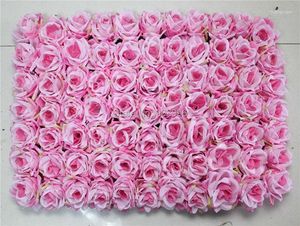 Decoratieve bloemen Spr ems gratis roze 60 40 cm kunstmatige zijden rozenbloem muur bruiloft achtergrond gazon/pilaar thuismarkt decoratie