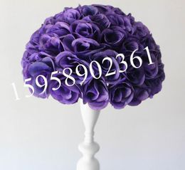 Decoratieve bloemen Spr ems paarse bruiloft decoratie 30 cm zijde kussen bloembal paars-plastic binnen