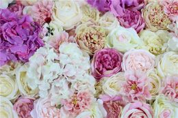 Fleurs décoratives Spr Magic 3d Flower Wall Wedding Bething Artificial Row et Arch Florer