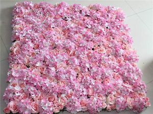 Decoratieve bloemen SPR -Pink -10PCS/Lot Artificial Silk Rose Flower Wall Wedding Achtergrond Lawn/Pillar Road Lead Market Decoratie