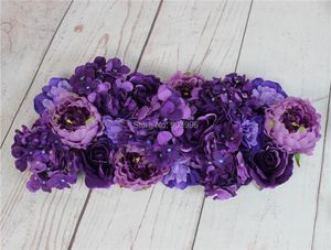 Fleurs décoratives SPR violettes de haute qualité, 10 pièces/lot, fleur de mariage, arrière-plan mural de scène, vente en gros, pièce maîtresse de Table artificielle