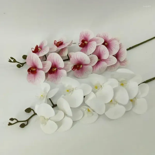 Flores decorativas SPR, ramo de orquídeas y mariposas de PU de tacto Real único, centros de mesa de boda, decoraciones para fiesta/hogar