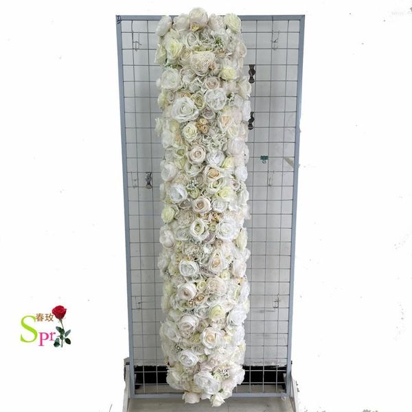 Fleurs décoratives SPR Fournitures de mariage Arrangement de fleurs artificielles Réception sur mesure Moon Gate Stage Backdrop Ring Frame Arch
