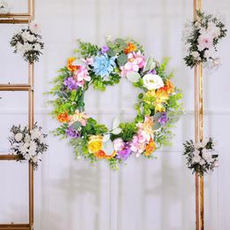 Fleurs décoratives Spring et couronne d'été mur suspendu porte d'entrée Fleur artificielle pour le festival de mariage de fête de ferme de jardin