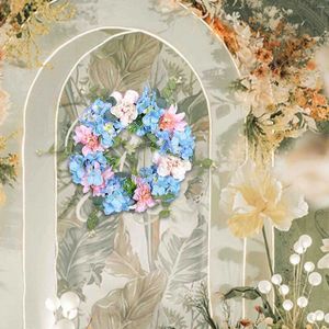 Fleurs décoratives printemps couronne artificielle suspendus ornement beau cerceau floral ferme pour extérieur intérieur galerie fenêtres Halloween