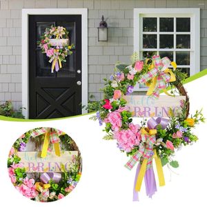 Fleurs décoratives Spring Deadwood Marque Garland 2024 NE W Ribbon Ribbon Bow Shopping Mall Window Decoration for Front Door