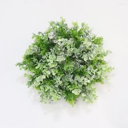 Fleurs décoratives printemps eucalyptus feuille guirlande verte de simulation verte couronne en plastique couronnes extérieures pour l'avant