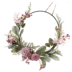 Decoratieve bloemen lente buiten decor kunstmatige slinger thuis hangende krans festival hanger ambachten ijzeren raam