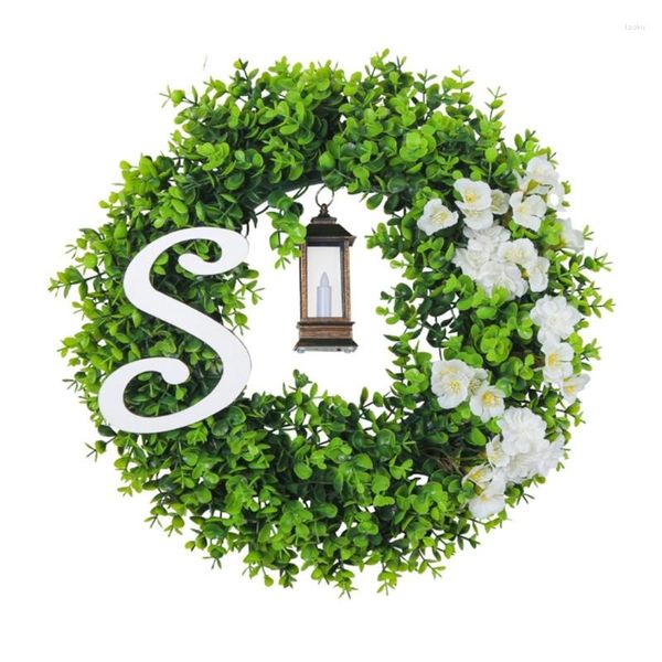 Couronne de fleurs décoratives en soie, plantes de printemps, pour décoration de pépinière, décoration de maison saisonnière, apportez une touche de magie à votre espace