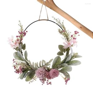 Fleurs décoratives printemps guirlande buis artificiel pour porte d'entrée Simulation rose décoration de mariage décor jardin