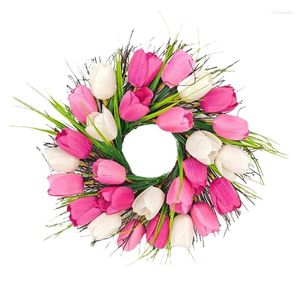 Fleurs décoratives couronne de printemps pour la mère pour la porte des portes d'entrée du mariage gxma