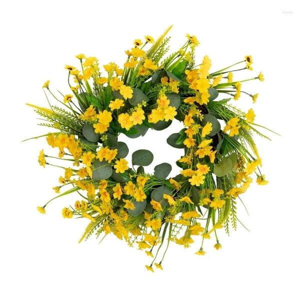 Flores decorativas, corona de primavera, coronas de flores únicas, artesanías, decoraciones para reuniones familiares, decoraciones para puertas, envío directo