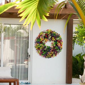 Fleurs décoratives Couronnes de printemps pour porte d'entrée Couronne d'été Window Festival Wedding Festival