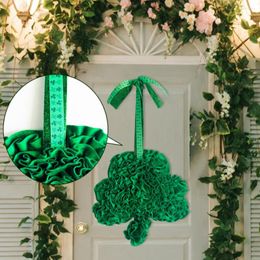 Fleurs décoratives St. Patrick's Day Guirlande Décorations Extérieur Porche Porte Signe Suspendu Décor À La Maison Feutre Shamrock Forme