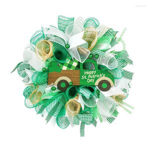 Dekorativer Blumen-Kranz zum St. Patrick's Day, handgefertigt, inspirierter Kunststoff-Anhänger, hängende Dekoration für den Außenbereich, Girlanden, Wohnzimmer-Tropfenornamente