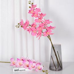 Fleurs décoratives tissu collante 9 têtes phalaenopsis simulation fleur fausse décoration de maison de maison européenne