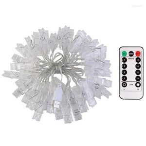 Guirnalda de luces decorativas con flores, 40 LED, Clips Po, imágenes colgantes, obras de arte y decoración de tarjetas para dormitorio, Patio y exteriores