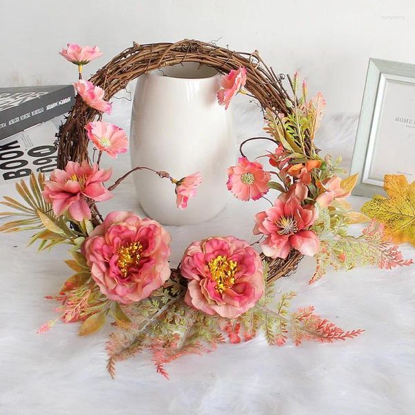 Fleurs décoratives superbe couronne de pivoine amazon