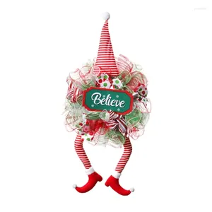 Fleurs décoratives couronne de Noël élégante Faceles sans porte à pattes longues décor de vacances