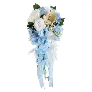 Fleurs décoratives, centre de table Floral bleu glace élégant, Bouquet de fleurs attrayant pour les réceptions et les fêtes de mariage