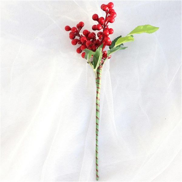 Flores decorativas de papel sumergible flores decoraciones de navidad simulación rama de jalea rojo rama de espuma individual