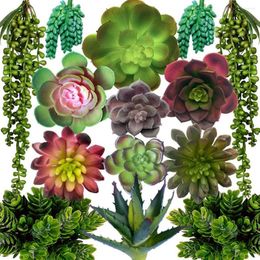 Fleurs décoratives plantes plantes artificielles - 14 Faux premium Fake Upted grand en vrac succulent pour le bricolage intérieur et extérieur