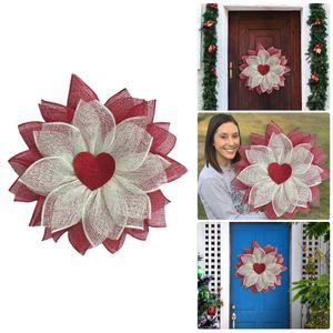 Flores decorativas Coronas de puerta de verano Día de San Valentín Corona de perlas Pareja creativa Aniversario Decoración Amor Otoño Bienvenido