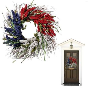 Fleurs décoratives été jour de l'indépendance guirlande intérieur extérieur avec des feuilles bricolage artisanat mémorial patriotique pour porte d'entrée usage domestique vacances